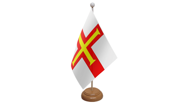 Guernsey Small Flag with Wooden Stand